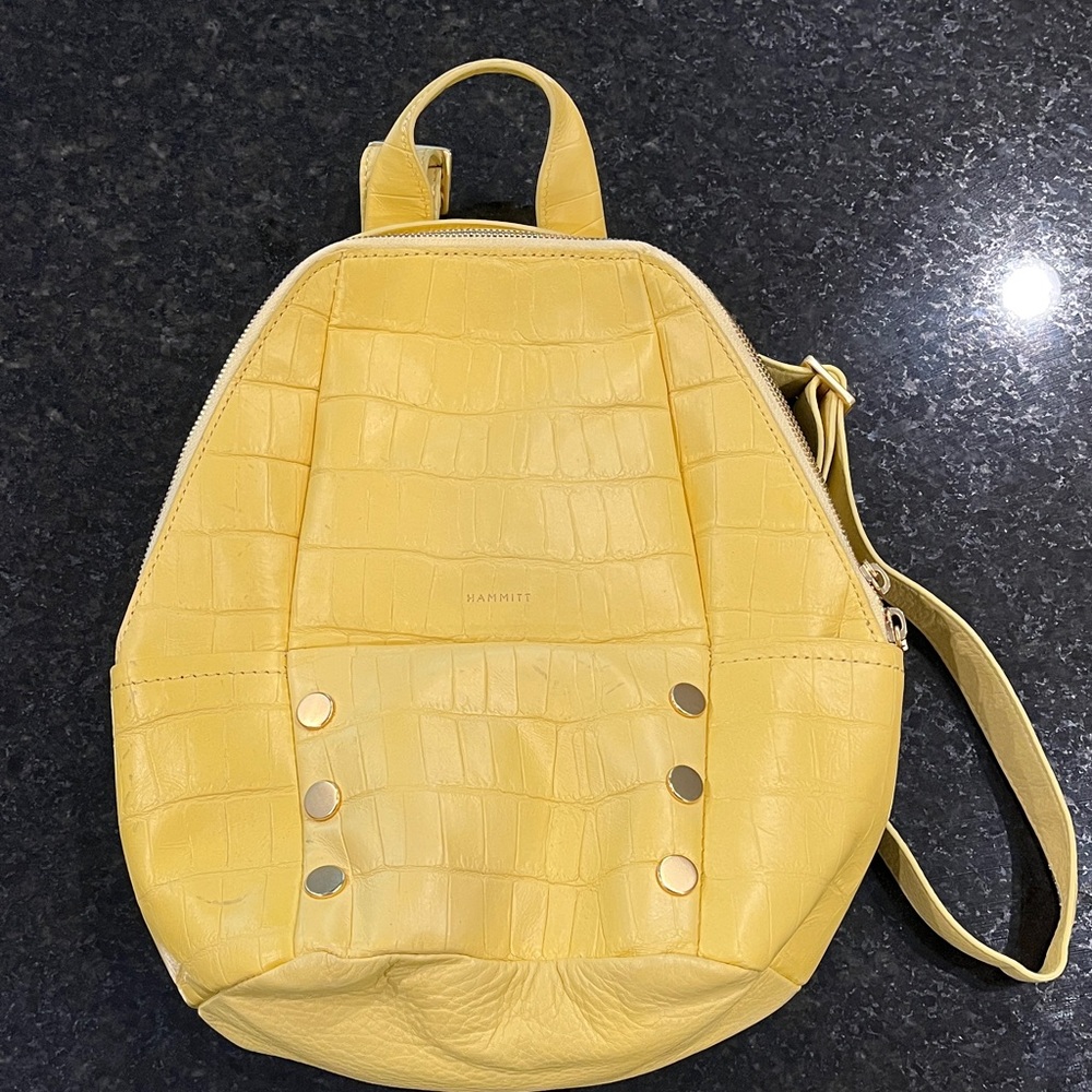 HAMMITT Yellow Croc-Embossed Women's Backpack